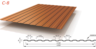 профнастил для забора C8