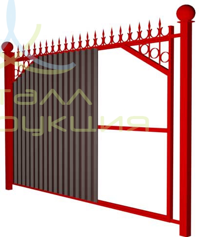 Комбинированный забор с элементами ковки