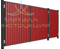 Распашные ворота и калитка в раме с четвертью