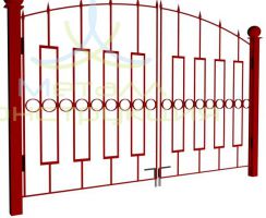 Металлические ворота с элементами ковки ВК-05