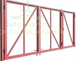 Каркас ворот с калиткой под горизонтальную обшивку