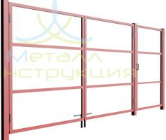 Каркас ворот с калиткой рядом